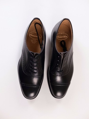 Church's of England Legate schwarze Oxford Captoe Brogue elegante Schuhe 10 43 73 Leisten - Bild 2 von 10