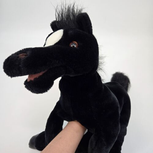 Folkmanis Large Black and White Horse Plush Hand Puppet Stuffed Animal 18" - Picture 1 of 11
