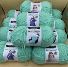 11 Pk Loops and Threads Impeccable Yarn, 285 Yds Each, Acrylic, Mint, Same Lot