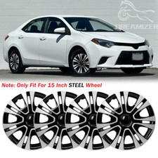 4PCS 15'' Hubcaps Wheel Covers Snap On R15 Tire Steel Rims For Toyota Corolla