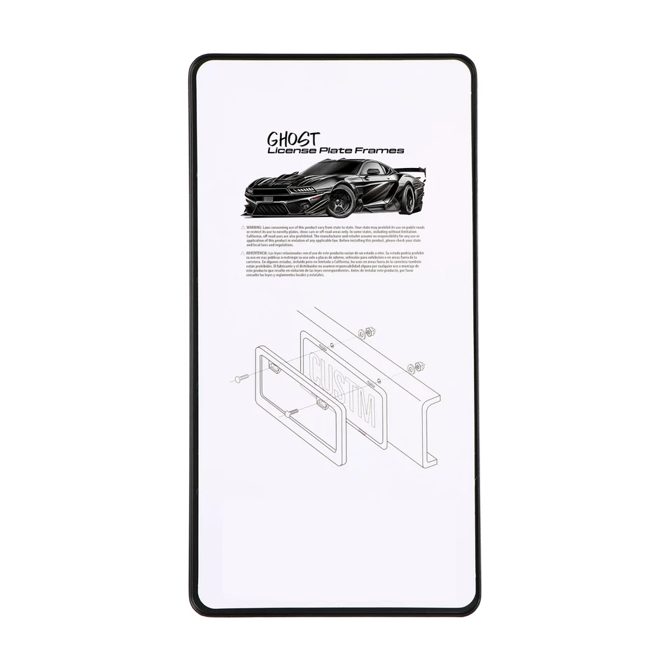 Cybertruck Red & White Silhouette Black Metal License Plate Frame Holder - Image 2 of 2