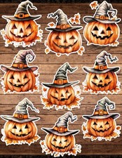 Halloween Pumpkin Witch Die Cut Vinyl Stickers Scrapbooking Laptop Waterbottle