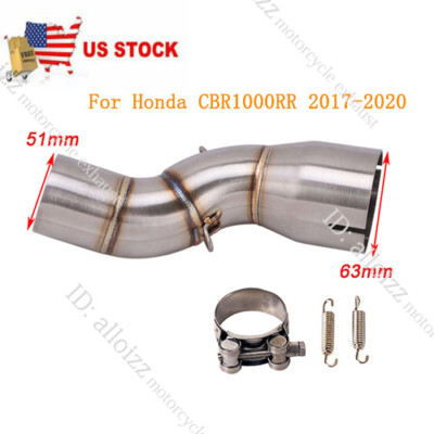Mid Link Pipe For Honda CBR1000RR 2017-25 Exhaust Connect Tube Slip 51mm Muffler