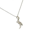 10k white gold .07ct SI2 H diamond boot pendant necklace 1.2g estate vintage 18" — photo 2
