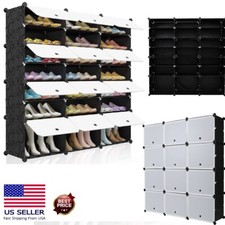Shoe Rack Storage Organizer Cabinet Portable Closet With Dustproof Doors 48 Pair