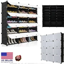 Shoe Rack Storage Organizer Cabinet Portable Closet With Dustproof Doors 48 Pair
