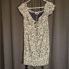 NWT O.Vianca Windsor Dress Elastic Floral Navy Summer Large mini