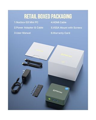 GMKtec Mini PC N100, Preinstalled Windows 11 Pro, G3 Intel