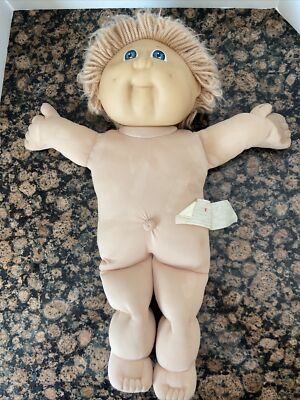 Vtg Cabbage Patch Kid Boy Blue Eyes Light Tan Hair