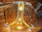 Vintage Federal Depression Glass  Amber Platter/Plate 10 1/4in. x 10 1/4 in.