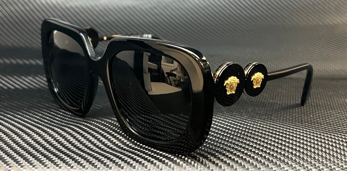 VERSACE スクエアフレムサンクラス 0VE4434 GB187 VERSACE VE4434 GB1 87 Black Grey Women's 54 mm Sunglasses | eBay