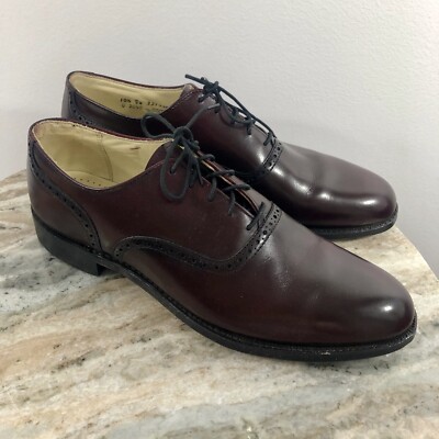 COLE HAAN Burgundy Leather Cap Toe Oxfords Dress Shoes Size  display picture 2