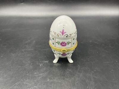 VTG Porcelain Egg Trinket Box