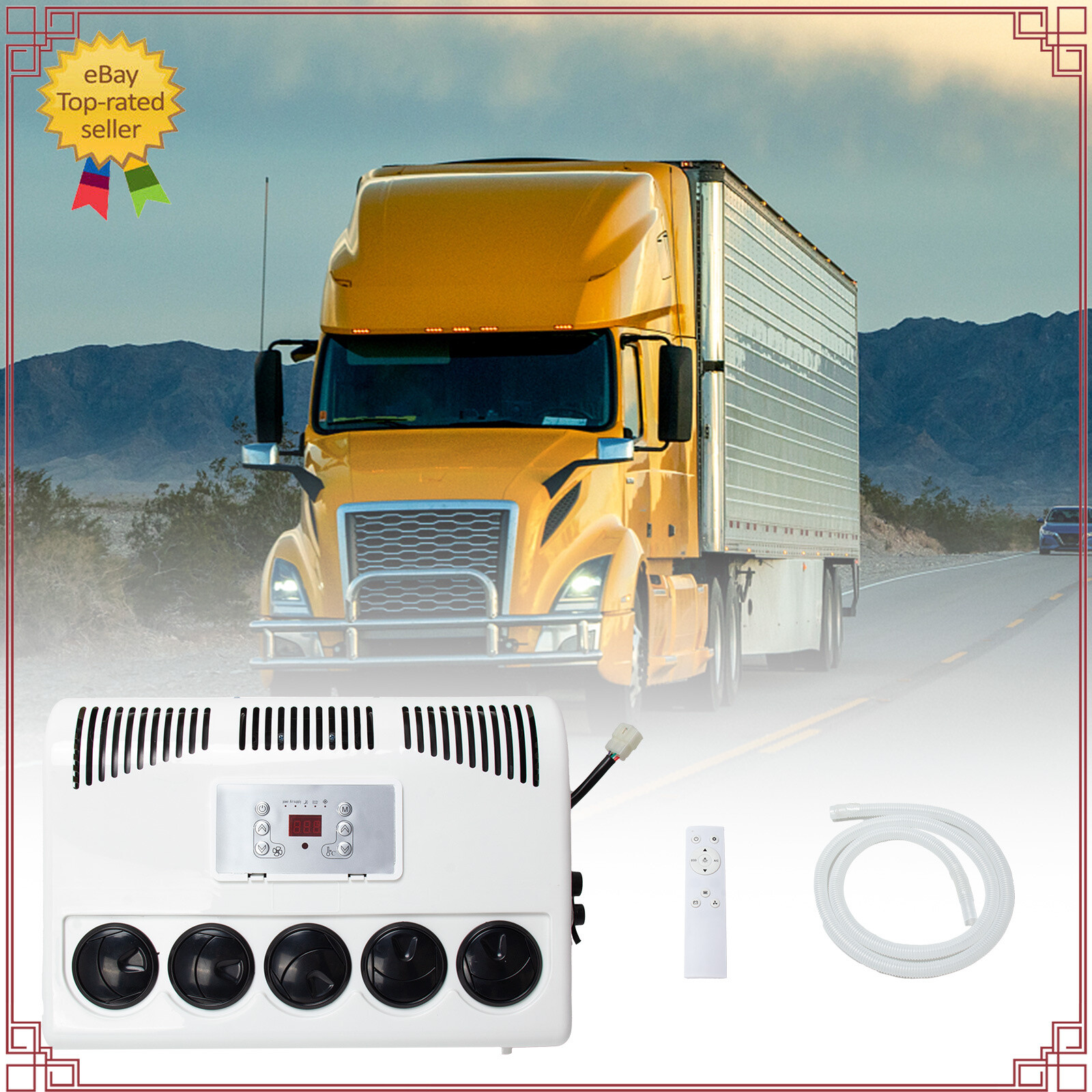 12V 11000 BTU Universal Car Bus RV Semi Truck Air Conditioner-image
