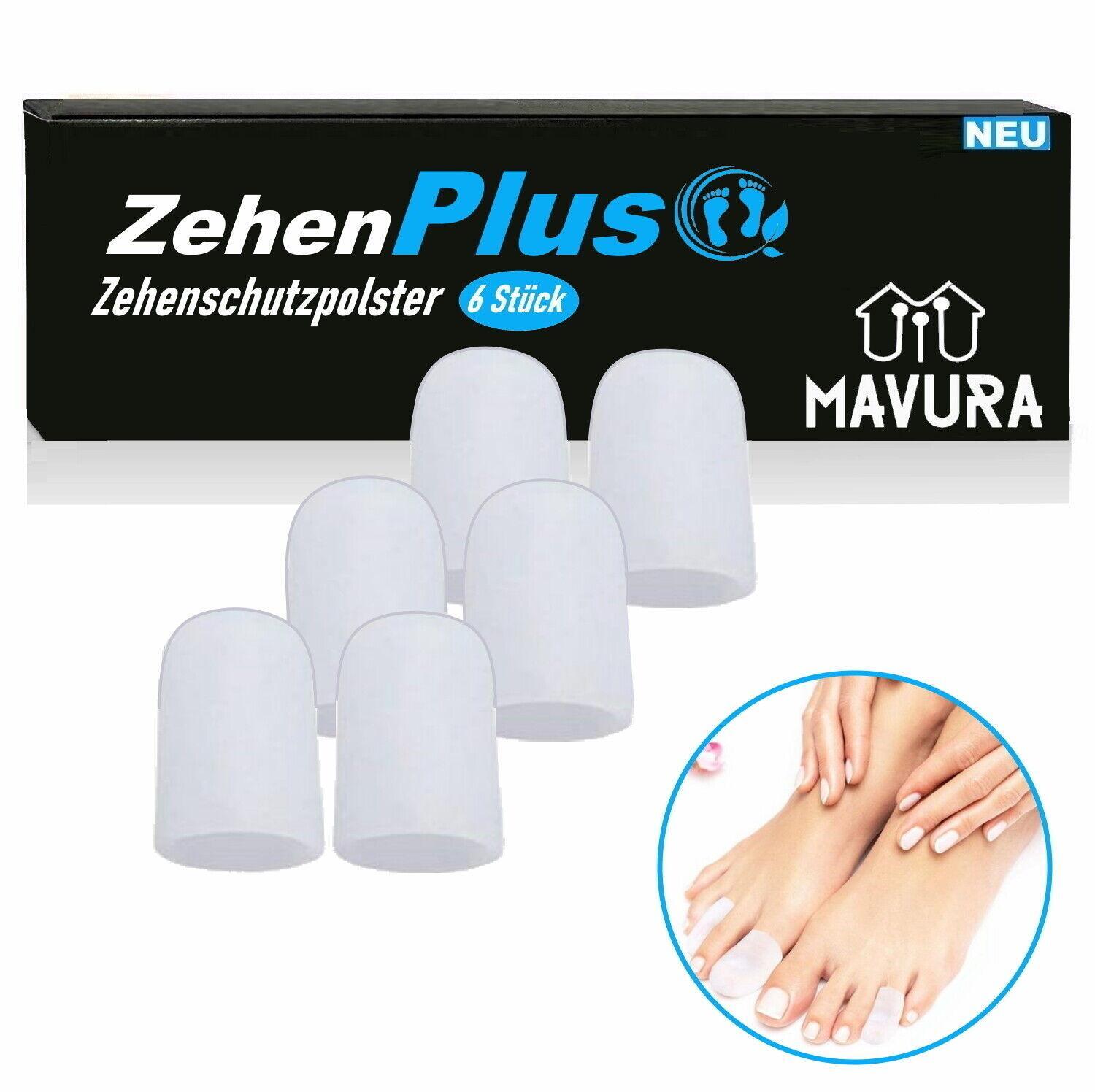 ZehenPlus Zehenschutz Silikon Zehenkappen Zehenschoner Zehenhauben [6er Set]