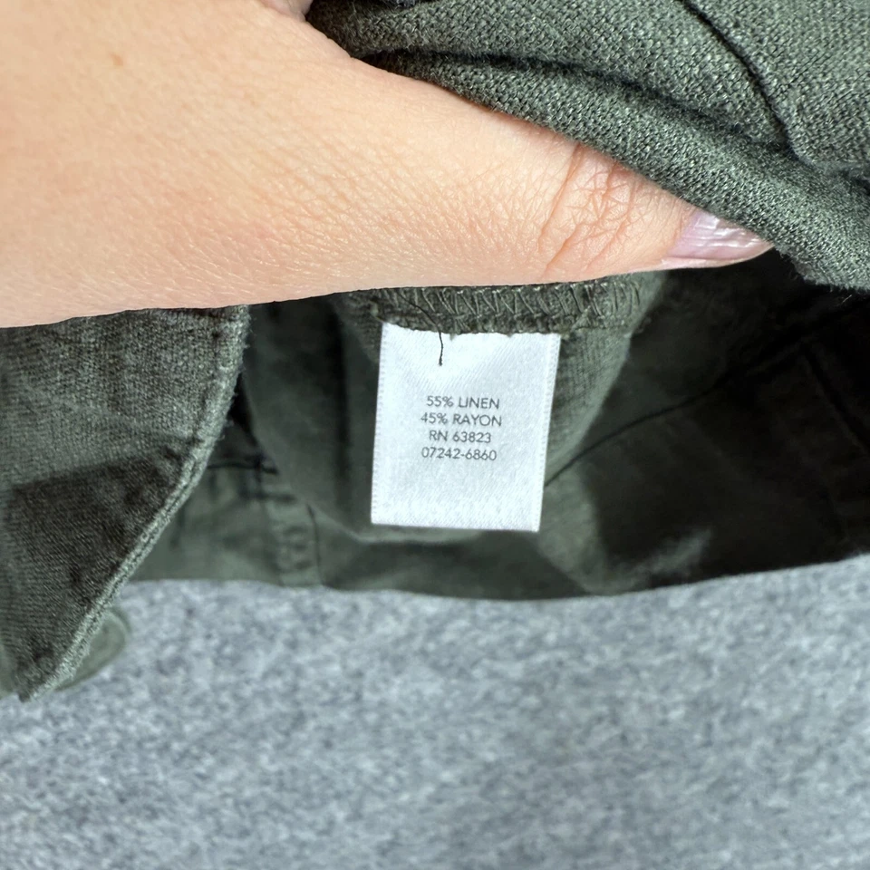 Christopher & Banks Jacket Women L Large Gray Button Up Long Sleeve Linen - Image 4 of 4