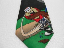 Men's Tazmanian Devil Taz Necktie Tie Golfer Looney Tunes Mania Warner Bros