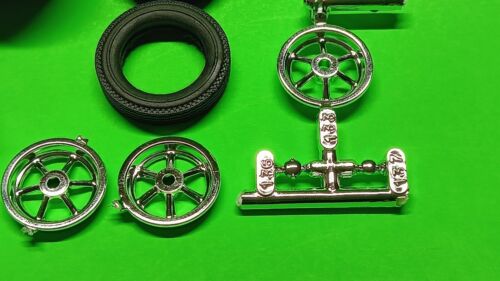Bantam Blast Altered Roadster 1/25 Goodyear Pad Printed Drag Slick Rim Wheel Set - Picture 3 of 6