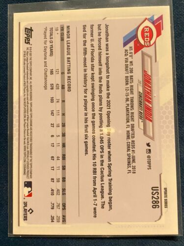 JONATHAN INDIA Rookie 2021 Topps Chrome Update Sapphire RC #US286 Reds - Picture 2 of 2