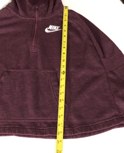 Nike GIRLS Poncho Sweatshirt Half Zip YOUTH M Purple Hooded OVERSIZED Casual - Picture 7 of 9