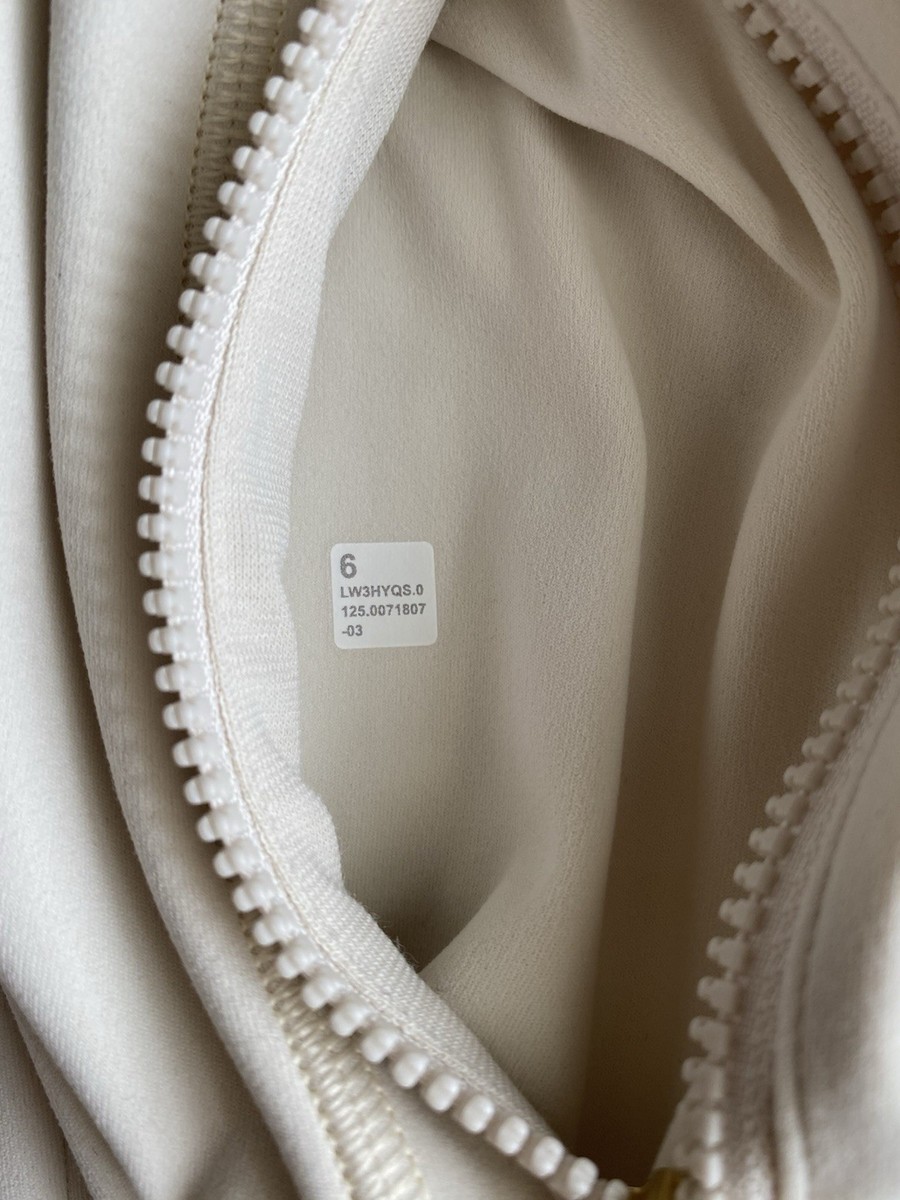 Lululemon Define Nulu Cropped Jacket Gold Zipper Light Ivory Size