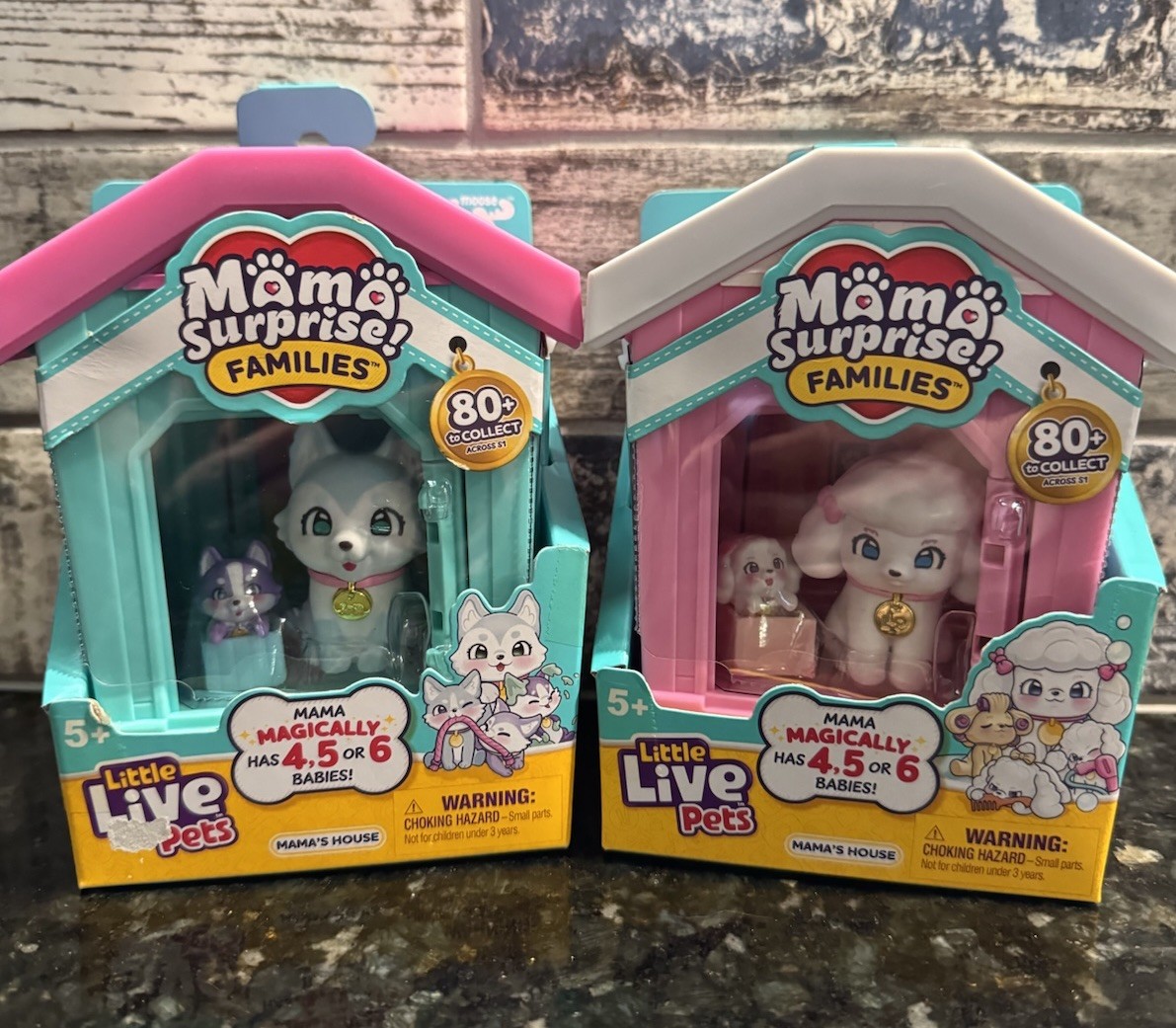 Little Live Pets MAMA SURPRISE Families HUSKY & POODLE Set Of 2 House NEW 2025