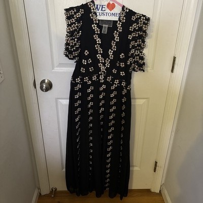 Giambattista Valli X H&M HM Long Chiffon Dress Lace Size 12