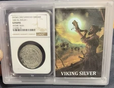Viking Silver NGC Genuine AH350-365 Samanid Dirham Mansur 1