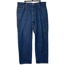 VTG Y2K Levis 550 Relaxed Fit 42x30 100% Cotton Medium Wash Denim Blue Jeans Zip