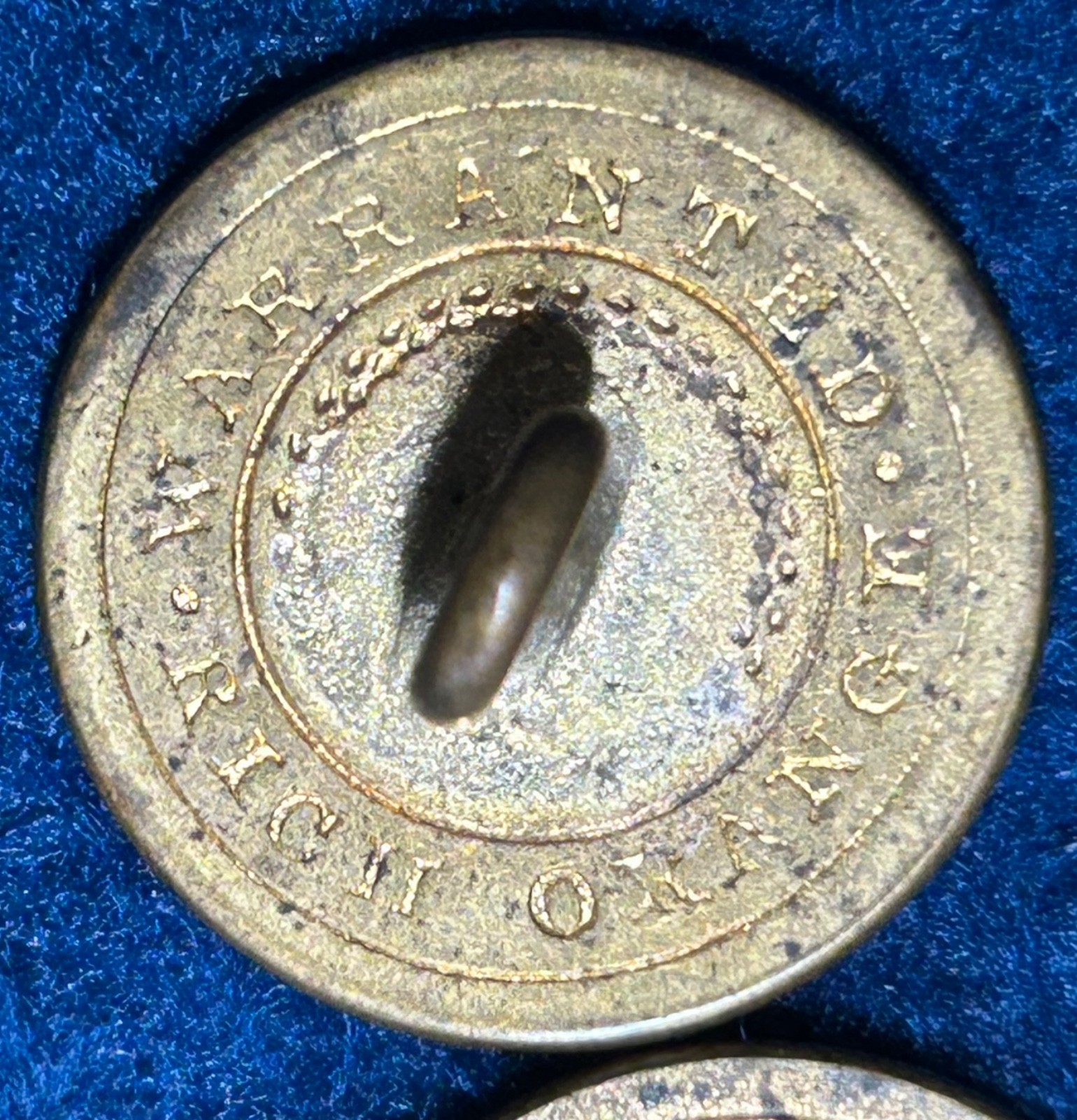 1800's Flat Buttons Lot of 6 Rich Orange Warranted and Others