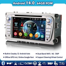 4Go+64Go Autoradio Bluetooth GPS Navigateur Ford Focus Galaxy C-Max Mondeo S-Max
