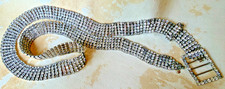 Vintage 1950s Rhinestone Belt Sparkling Silver-Tone Hollywood Glamour Art Deco