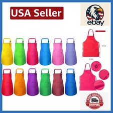 12 Pcs Adjustable Kids Aprons in Vibrant Colors for Ages 2-13 - Art  Cooking...