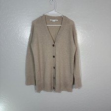 Veronica Beard Sweater Womens Small Beige 100 Cashmere Cardigan Button Front