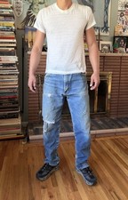 Vintage Wrangler 13MWZ Jeans Distressed Fade USA Made 70’s 80’s 34” X 32”