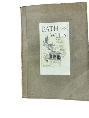 Seltenes Künstler-Skizzenbuch 24 Seiten Bleistiftskizzen Bad und Brunnen von D S Andrews