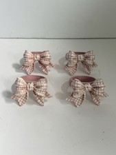 Adorable Pink Gingham Bow Napkin Rings Cottage Core