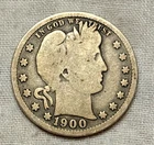 New Listing1900-S BARBER QUARTER 25C SILVER CIRCULATED LIBERTY HEAD SAN FRANCISCO