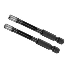 Diamond Core Drill Bit 6mm Dia 1/4 Inch Hex Shank Dry/Wet Hole Saws Black 2Pcs