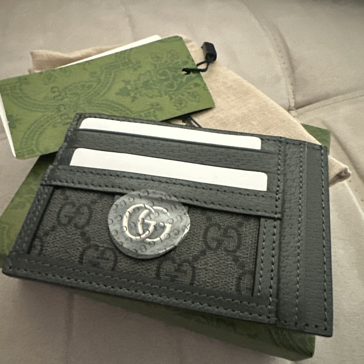 Authentic Gucci Card Holder Ophidia GG Card Case Supreme Canvas