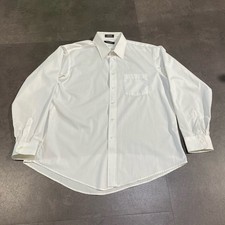 Vintage 80s 90s Christian Dior Monsieur White Chamise Dress Shirt 17.5 USA