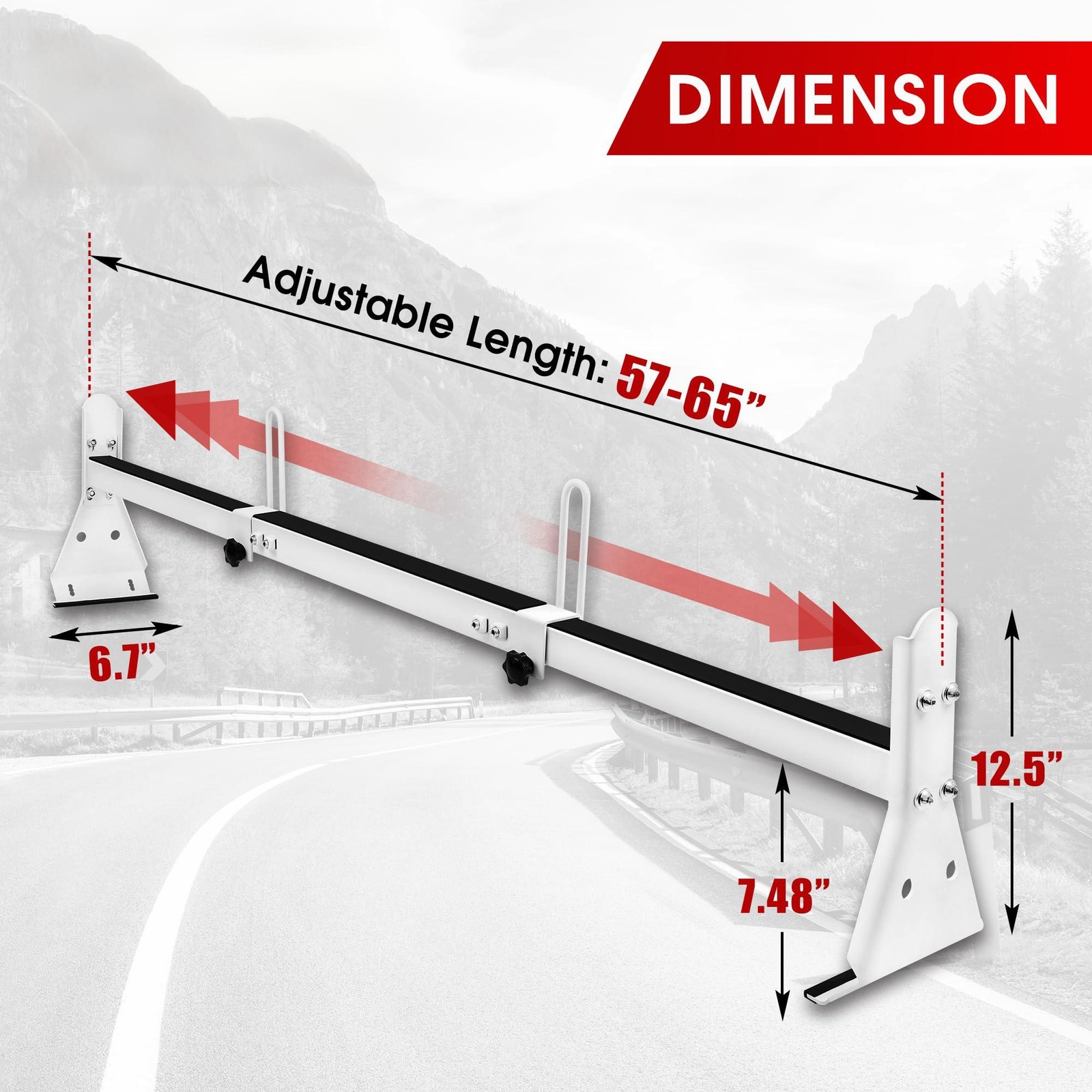 Ladder Roof Racks Steel White Rack For GMC Savana Fullsize Van 3 bar 1996-2022
