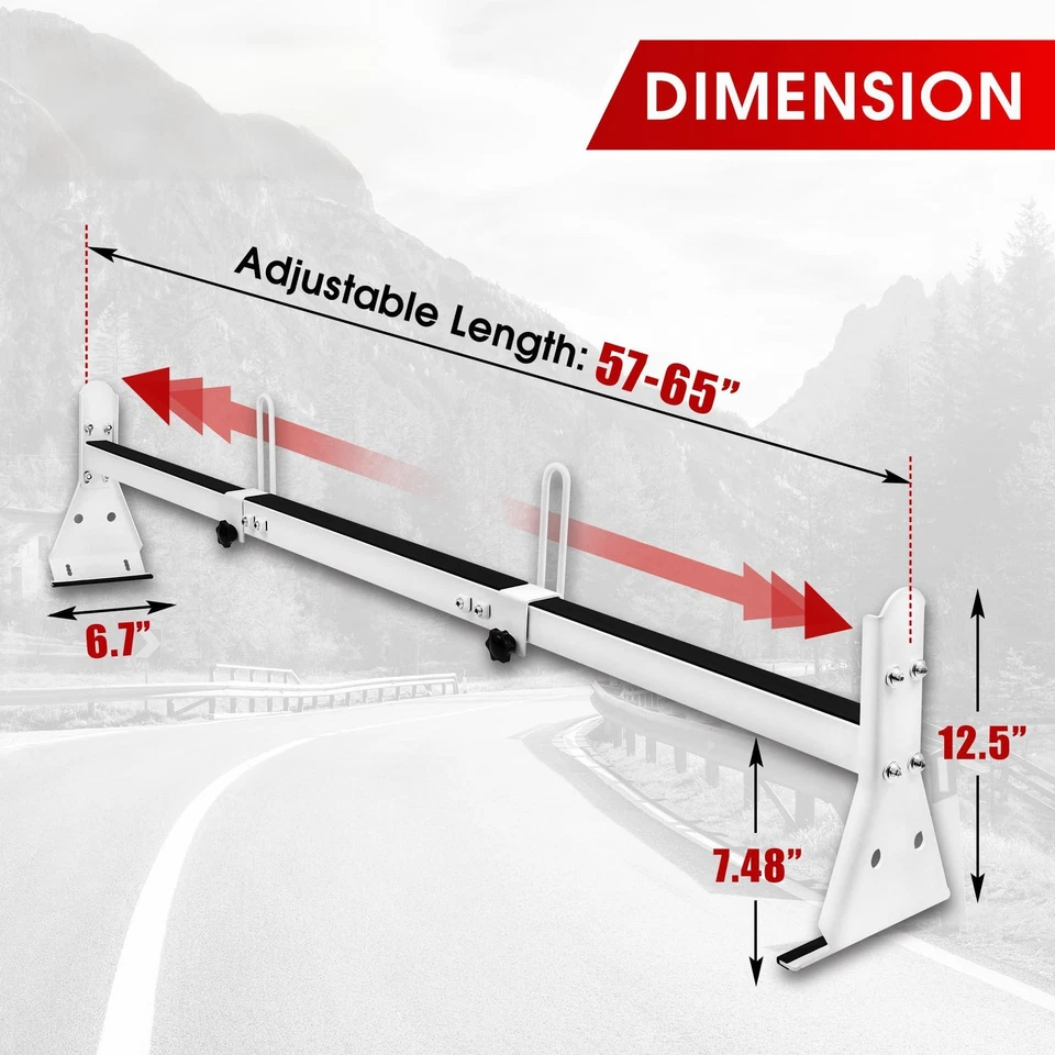 Лестничные багажники на крышу стальные белые для полноразмерного фургона GMC Savana 3 шт 1996-2022 - Изображение 3 из 4