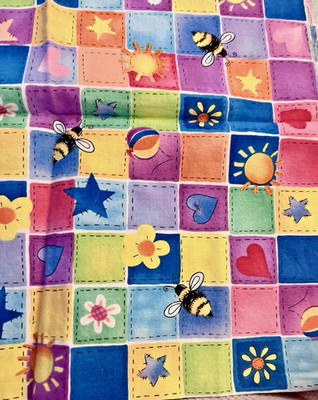 Novelty Juvenile Cheater Quilt in Pastels  & Brights 20½''x10''