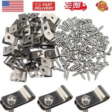 Wire Fence Clips Metal 100 Pcs Wire Clamps Stainless Steel Fencing Mounting C...