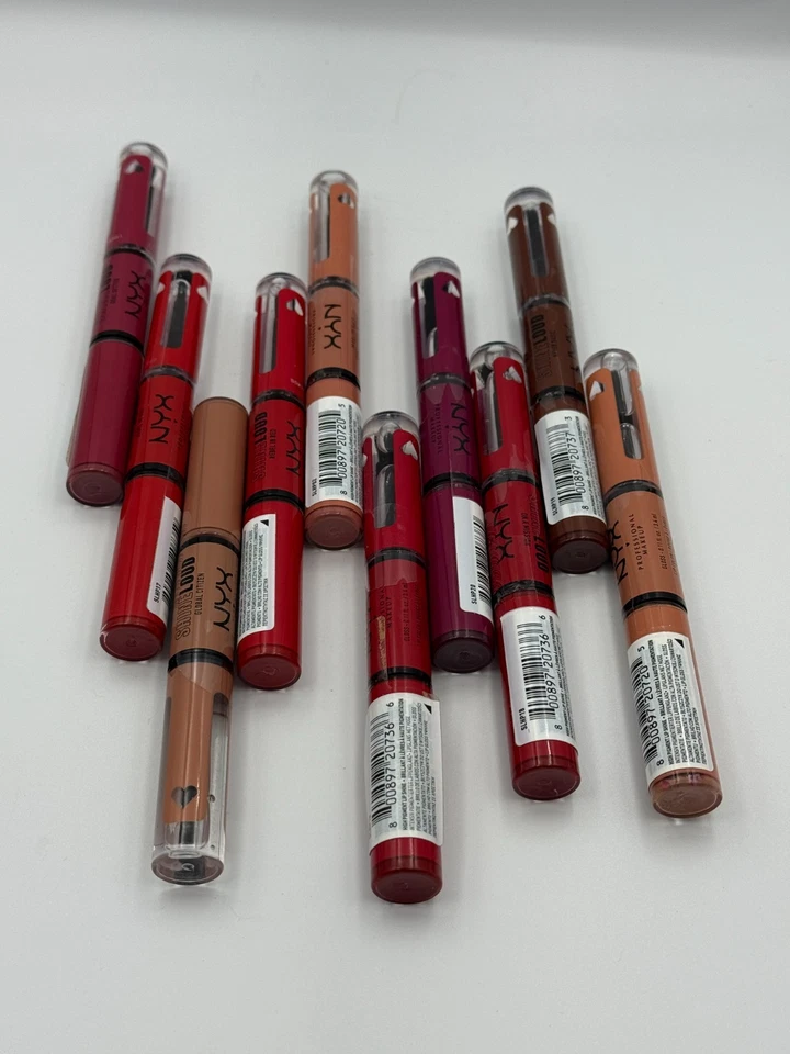 LOTE DE 10 NYX Maquillaje Brillo Fuerte Alto Pigmento Brillo de Labios Color de Labios MEZCLA DE TONOS Foto 2 de 4