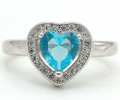 2CT  Aquamarine 925 Sterling Silver Ring Sz 7 IB1-4