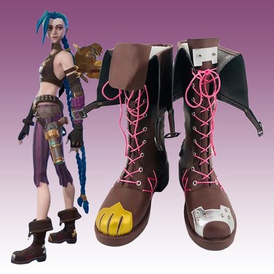 League of Legends：Arcane Jinx Cosplay Shoes Boots Women LOL Cos Prop Custom Made
