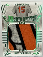 HOYT WILHELM BALTIMORE ORIOLES 2020 LEAF ITG USED SPORTS JUMBO PATCH 1/1 HOF