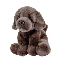 Labrador Kuscheltier Hund schokobraun sitzend 30 cm Pl&uuml;schtier Stoffhund